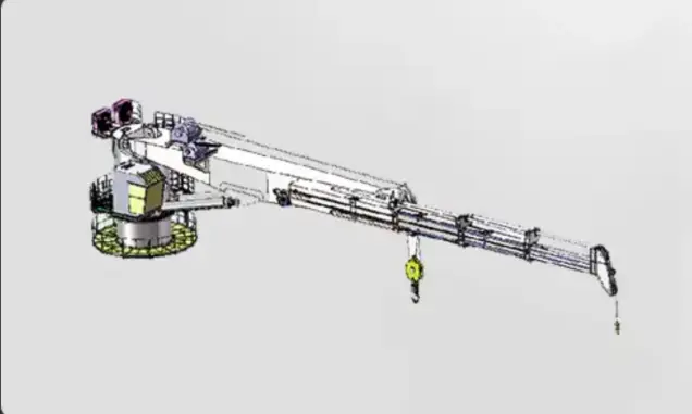 Telescope boom crane Reduced stowage requirement on limited deck space Telescope boom crane Reduced stowage requirement on limited deck space